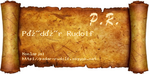 Pádár Rudolf névjegykártya
